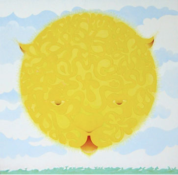El gato sol  (Temple de huevo sobre tablex. 60 x 61 cms. 2010)