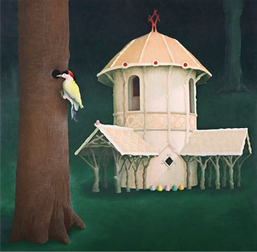 La casa de la bruja (Temple de huevo sobre tablex. 60 x 61 cms. 2009)
