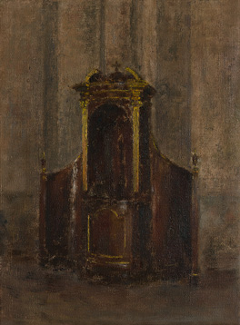 Confesonario en la Iglesia de San Bernardino de Siena. Óleo/lienzo 32x24