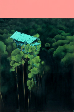 Greta Chicheri    Casa en los árboles, 2013,  acrílico /lienzo ,97x146 cm.