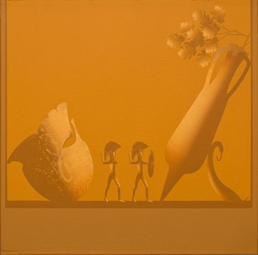 Chema Peralta Hoplitas, 2002. Acrílico sobre tela, 65 x 65 cm.