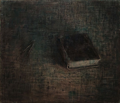 Miguel Galano Liber mundi, 1996, óleo sobre lienzo, 28,5x33 cm.