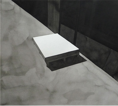 Caja, 2010, tinta china sobre papel Montval, 30 x 33 cm.
