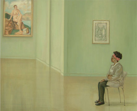 Calixte en el museo – 81 x 100 – Óleo sobre lienzo – 2009