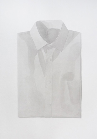 Camisa, 2010, tinta china sobre papel Montval, 28 x 40 cm.