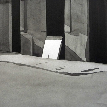Cartón, 2010, tinta china sobre papel Montval, 29 x 29 cm.