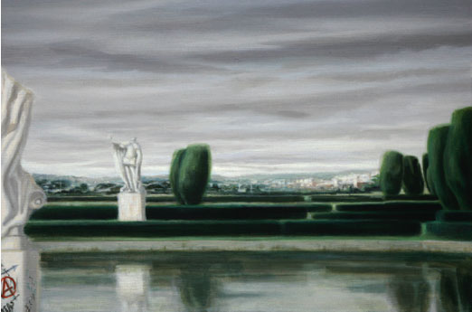 Concha Gómez-Acebo Sin título (2006). Óleo sobre lienzo, 50 x 90 cm.