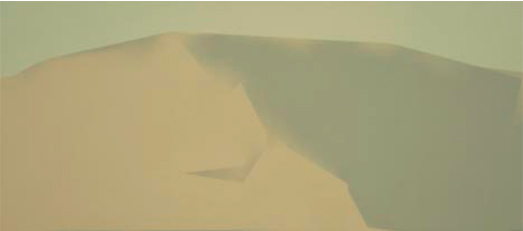 Ladera gris, 2005. Acrílico sobre tabla entelada, 27 x 60 cm.