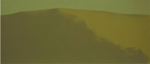 Ladera ocre, 2006. Acrílico sobre tela, 27 x 61 cm.