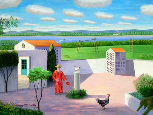 Por la mañana, 2005 Temple al huevo sobre tabla 125X155 cm.