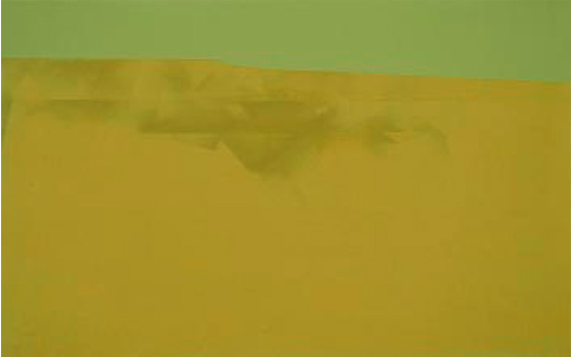 Tierra y cielo, 2004. Acrílico sobre tela, 22 x 35 cm