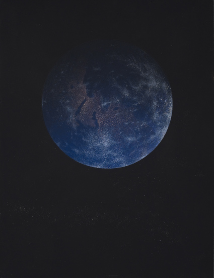 Tierra,  2014. Flashe y gouache sobre papel Arches  46 x 61 cm