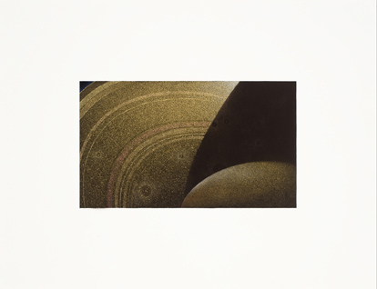 Saturno,  2013.  Flashe y gouache sobre papel Arches  Papel 61 x 46 cm / Imagen 35 x 20 cm