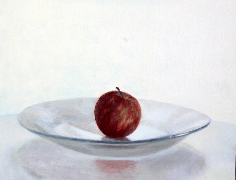 Manzana (2015). Óleo/lienzo, 27 x 35 cm.