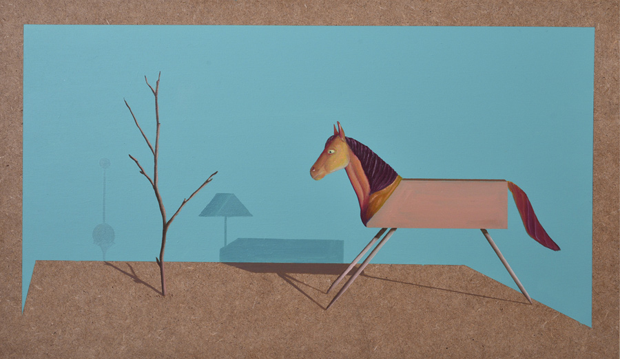 Ilusorio de caballo I - 2016 - Óleo sobre madera. 46x27cm