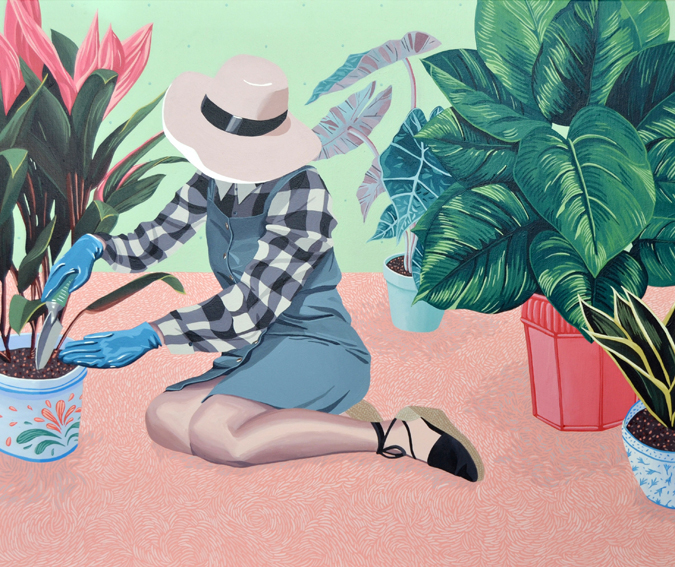 Plantas de interior, 2016. Acrílico sobre lienzo, 60 x 73 cm.