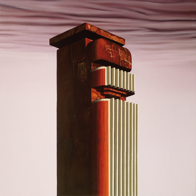 Torre de Silencio (80x80 cm) Óleo sobre lino, 2018