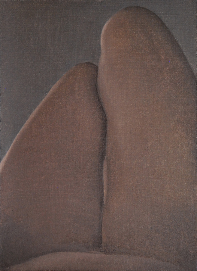 "Autorretrato noche. Tumbada" óleo sobre tabla. 31x23. 2018.