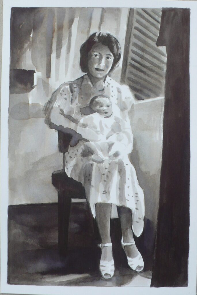 Giulio recien nacido, tinta sobre papel, 24x16 cm