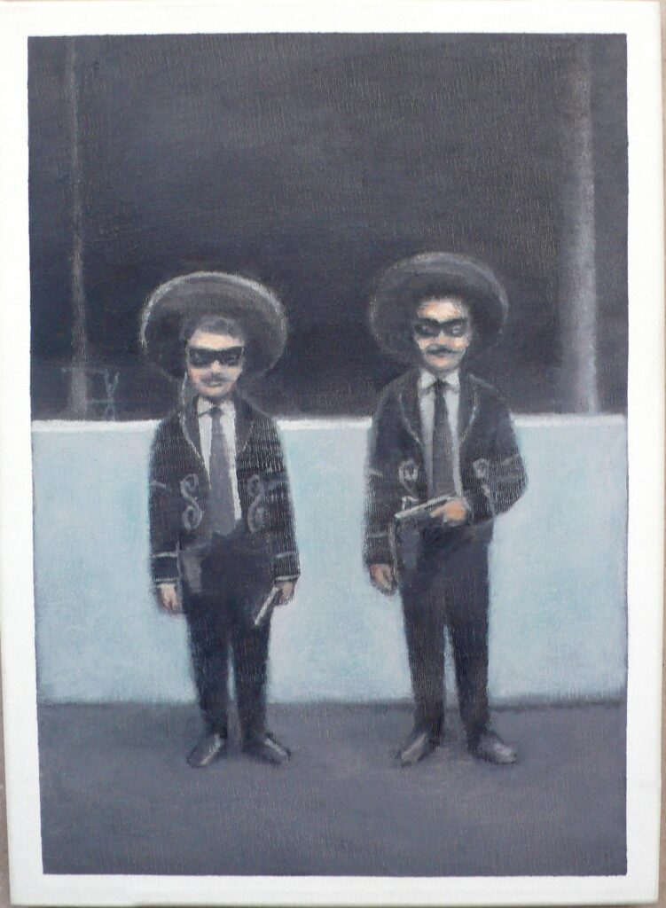 Giulio y Luciano de Carnaval, oleo-lienzo 33x24 cm