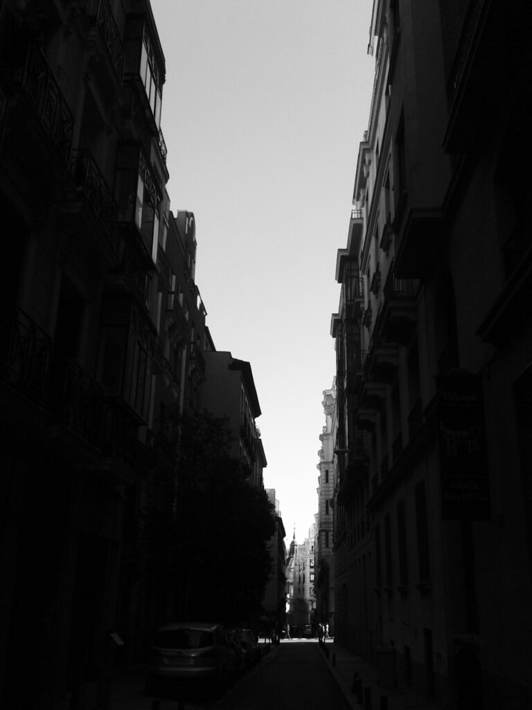 Calle Reina, 2014. (Madrid). José Ferrero.  Gelatina de plata. 37x46 cm (Imagen 20x 25cm). Numerada 1/5