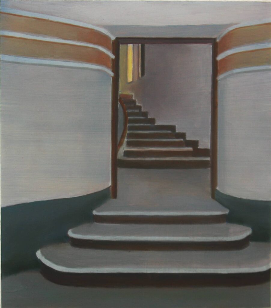 ESCALERAS 27x23, óleo madera 