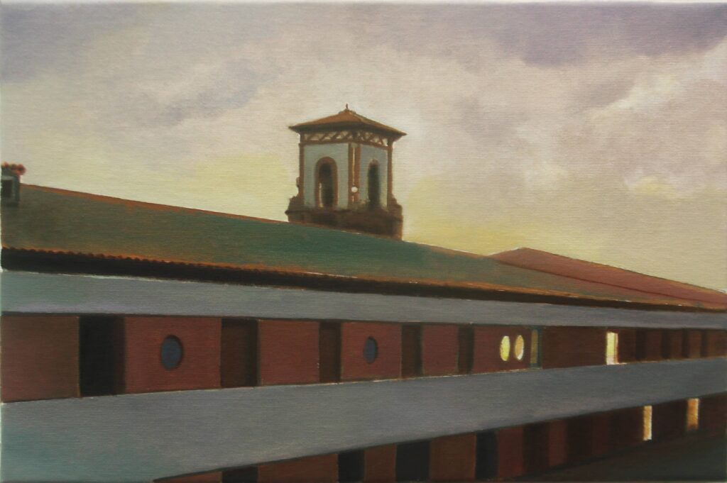 ESTACIÓN FERROVIARIA CAMINO REAL 41x27, óleo tela