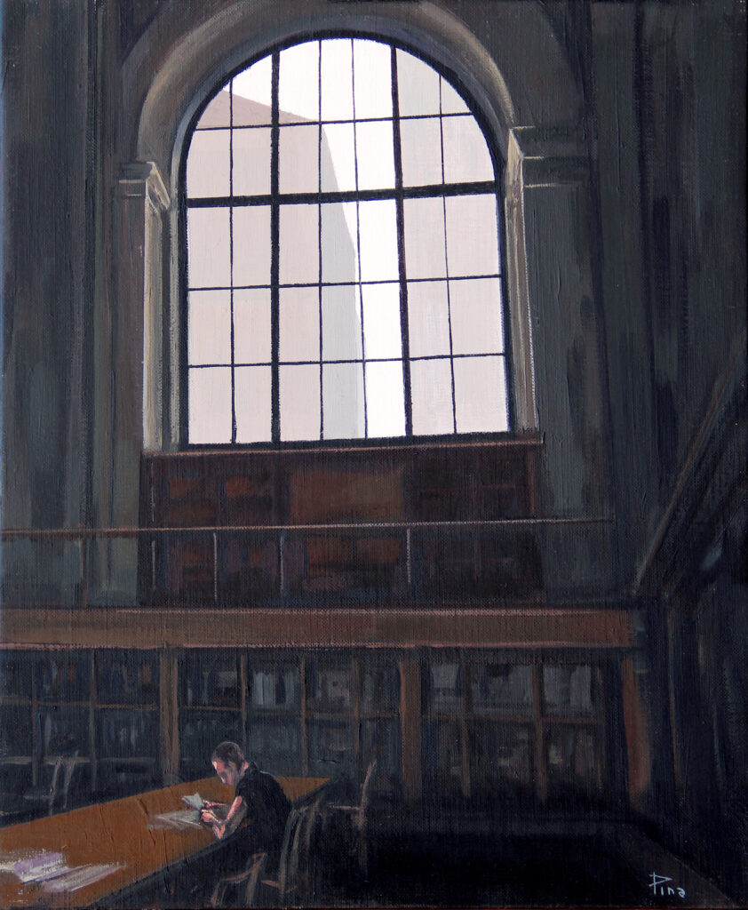 “Public Library” 2020 óleo / lienzo 38 x 46 cm. 