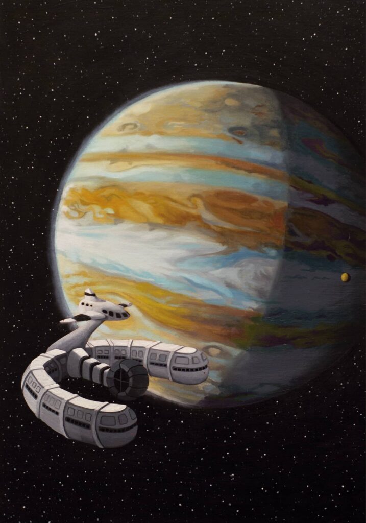 Sobre Jupiter. Óleo sobre lino 42 x 28,5 cm