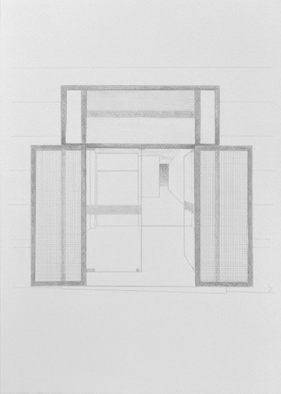 Galería Utopia Parkway (2022) Grafito sobre papel verjurado, 29,7 x 21 cm. y tecnología de realidad aumentada.