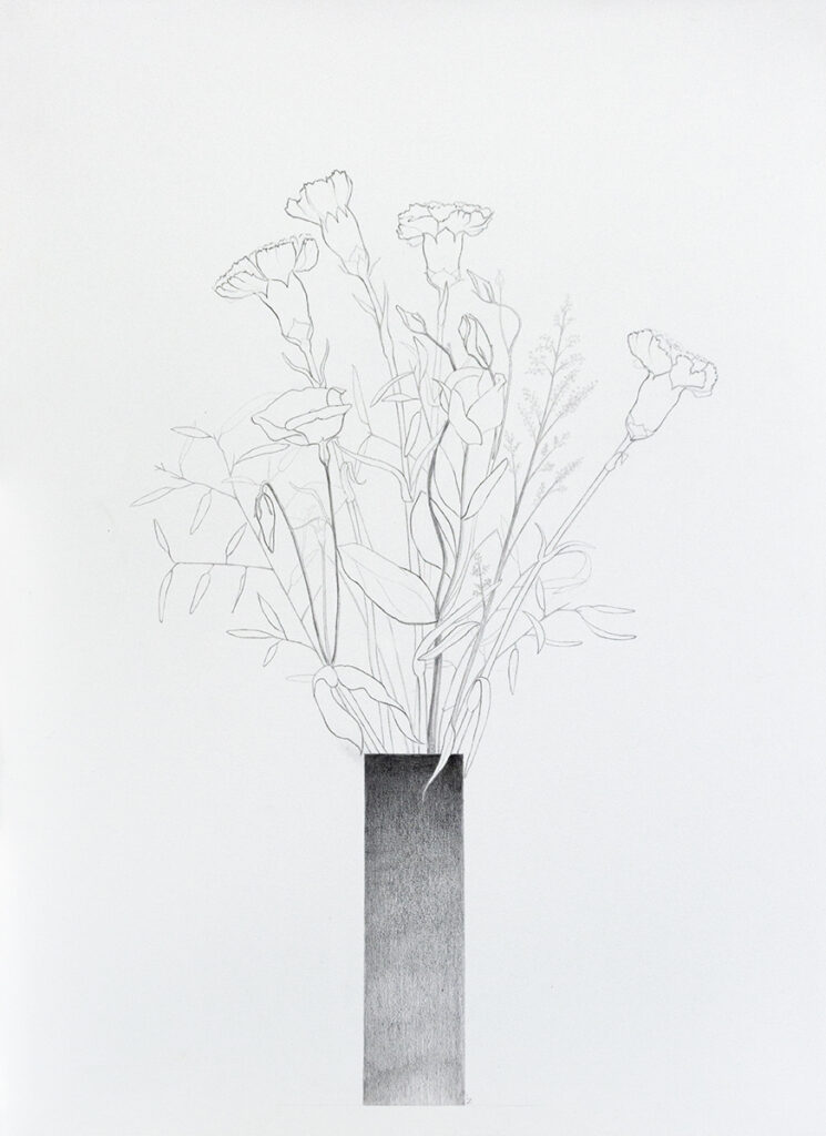 Bouquet II (2022) Grafito sobre papel basik 370 gr. 70 x 50 cm.