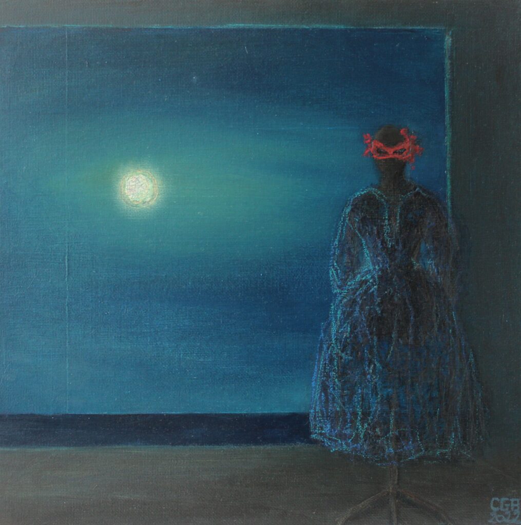 Colombina II- 1óleo y pastel-cartón 30x30 2022-