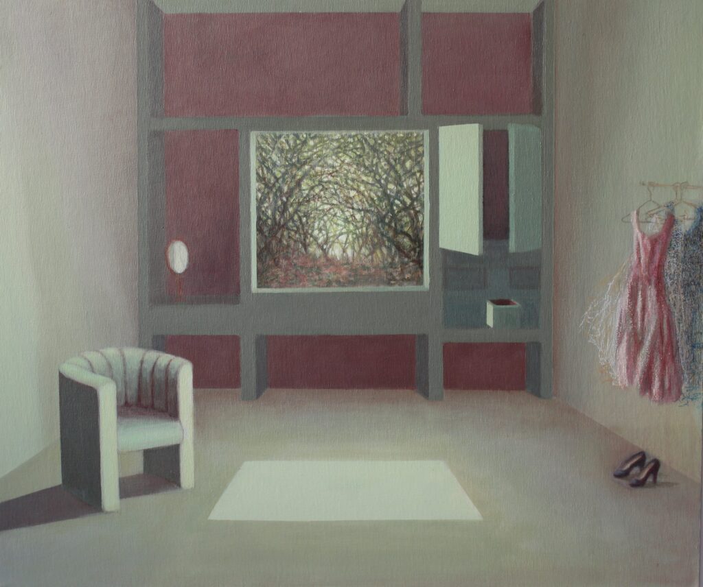 Dressing-room óleo y pastel-tabla 48x58 2022-