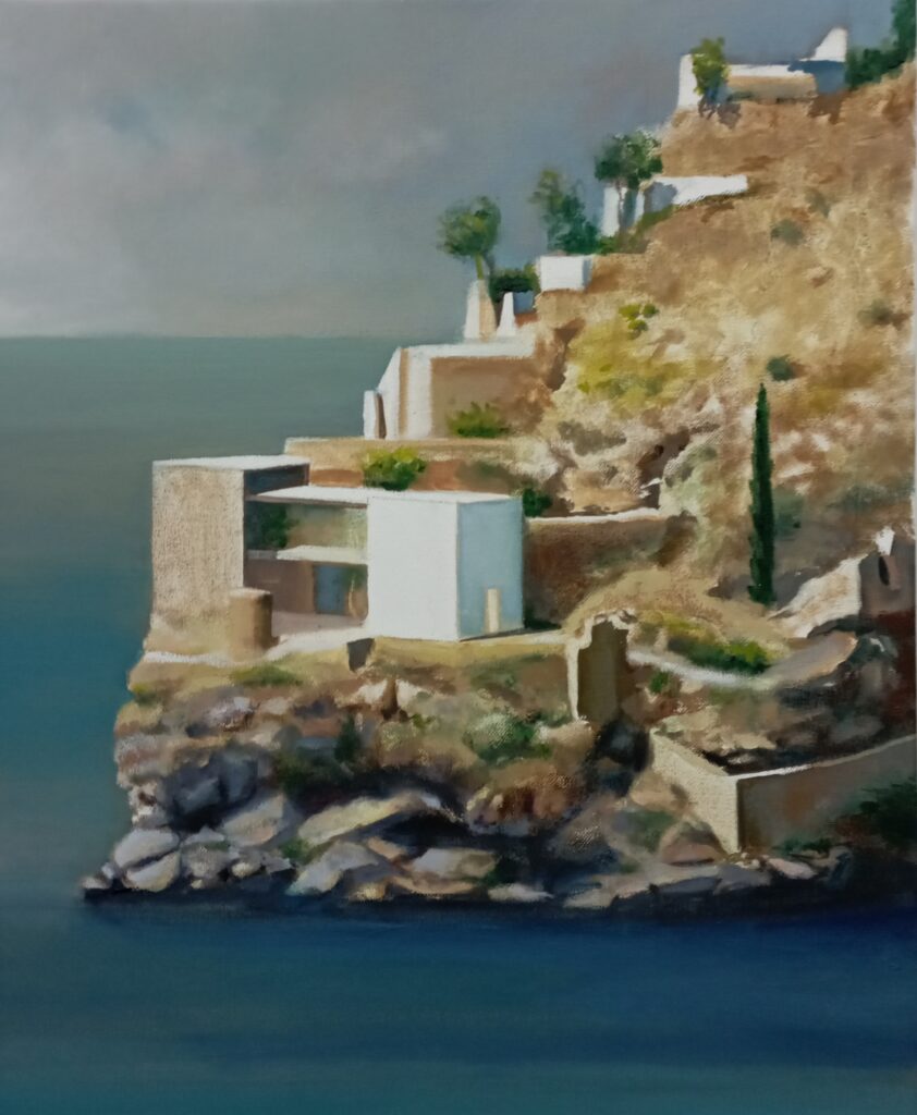 Una villa en Positano,2022. Óleo/tela. 46x38 cm.