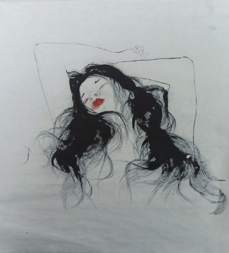 LA SIESTA 2017 Tinta china sobre papel de arroz 34 X 37 cm.