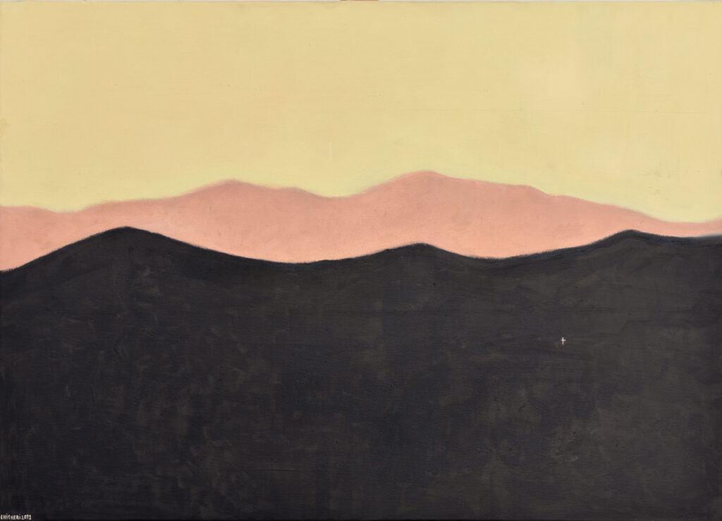 “Tumba en las montañas”. Óleo sobre lienzo 65 x 46 cm.