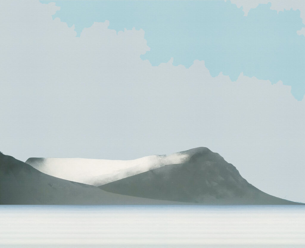Chema Peralta. Westfjords 2024. Acrílico/tela,33X41 cm.