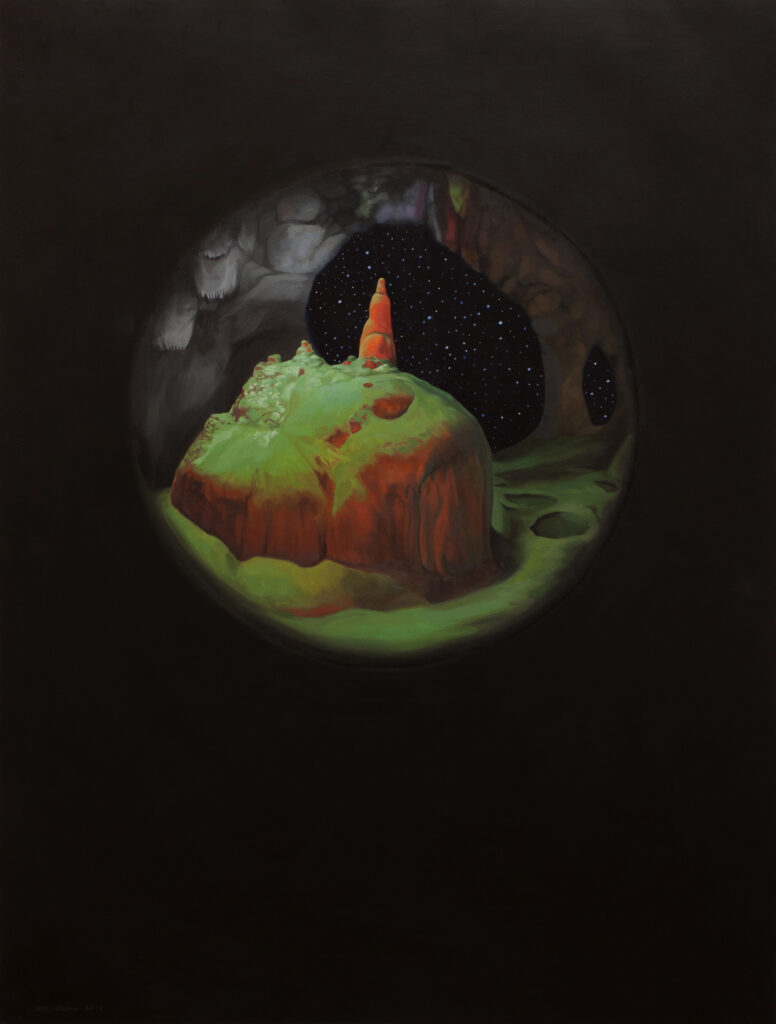 El Tesoro de las Profundidades, 2018. Óleo y acrílico sobre papel con soporte madera, 87 x 66 cm