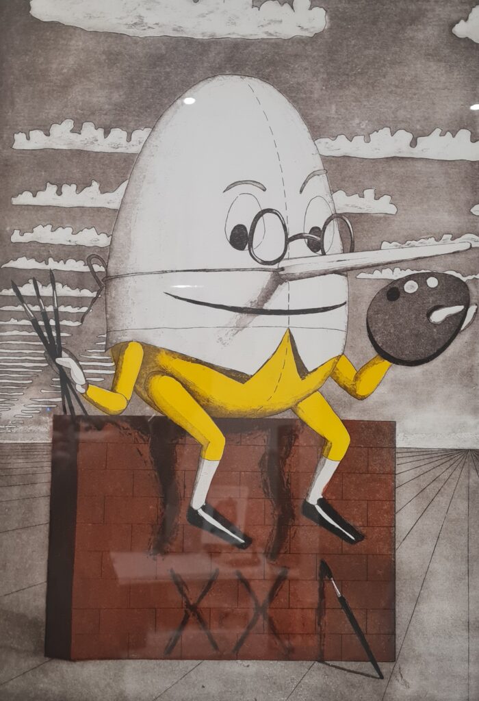 SIGFRIDO MARTÍN BEGUÉ Humpty Dumpty pintor del milenio, 1996 Grabado P/A, 70 x 55 cm