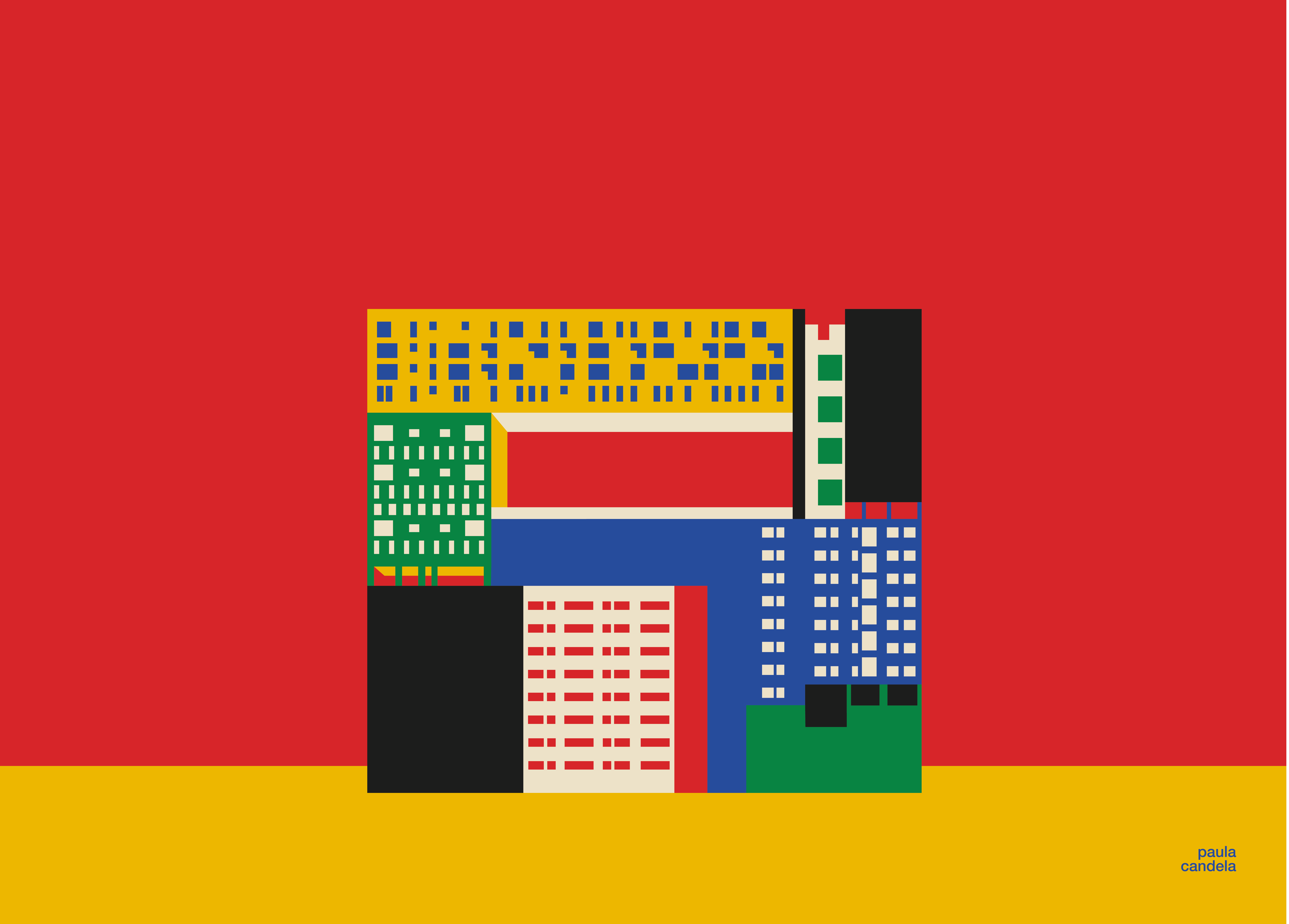 Edificio Mirador Impresión Fine Art Giclée sobre papel Arches BFK Rives 40 x 40 cm